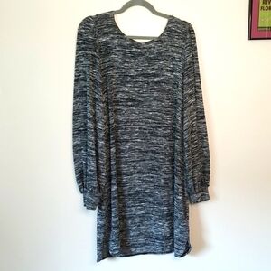 Max Studio Black and Gray Long Sleeve Dress